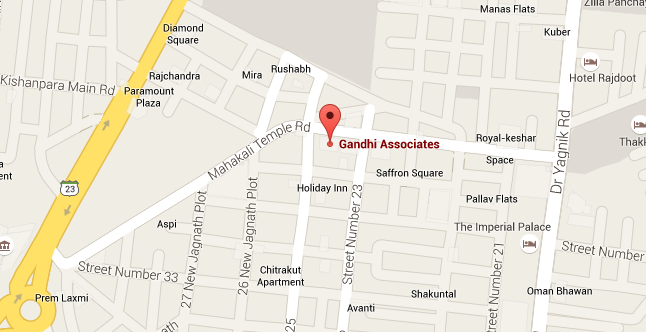 Map for business location of Gandhi Associates